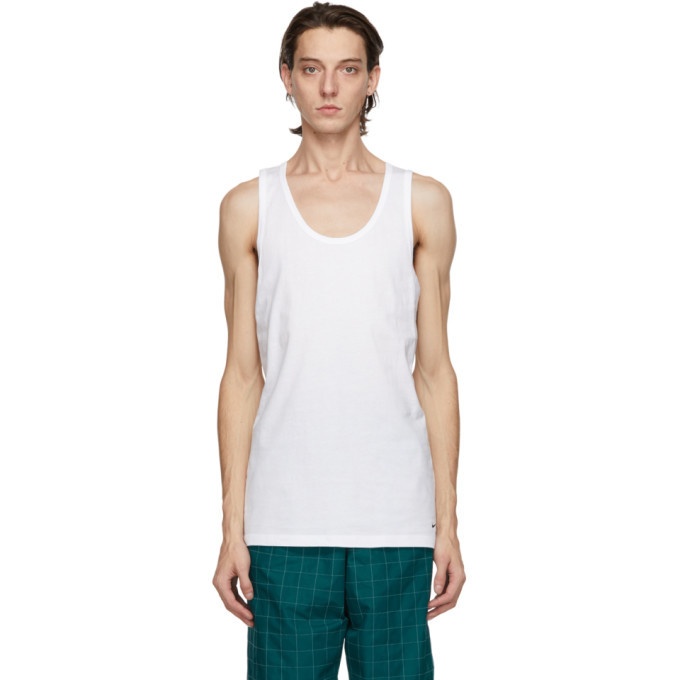Photo: Nike Two-Pack White Cotton Everyday Tank Tops