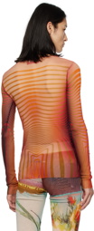 Jean Paul Gaultier Red & Orange Body Morphing Long Sleeve T-Shirt