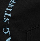 Flagstuff - Logo-Print Fleece-Back Cotton-Blend Jersey Hoodie - Black