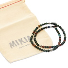 Mikia Men's Double-Wrap Stone 4mm Bracelet in Blood Stone