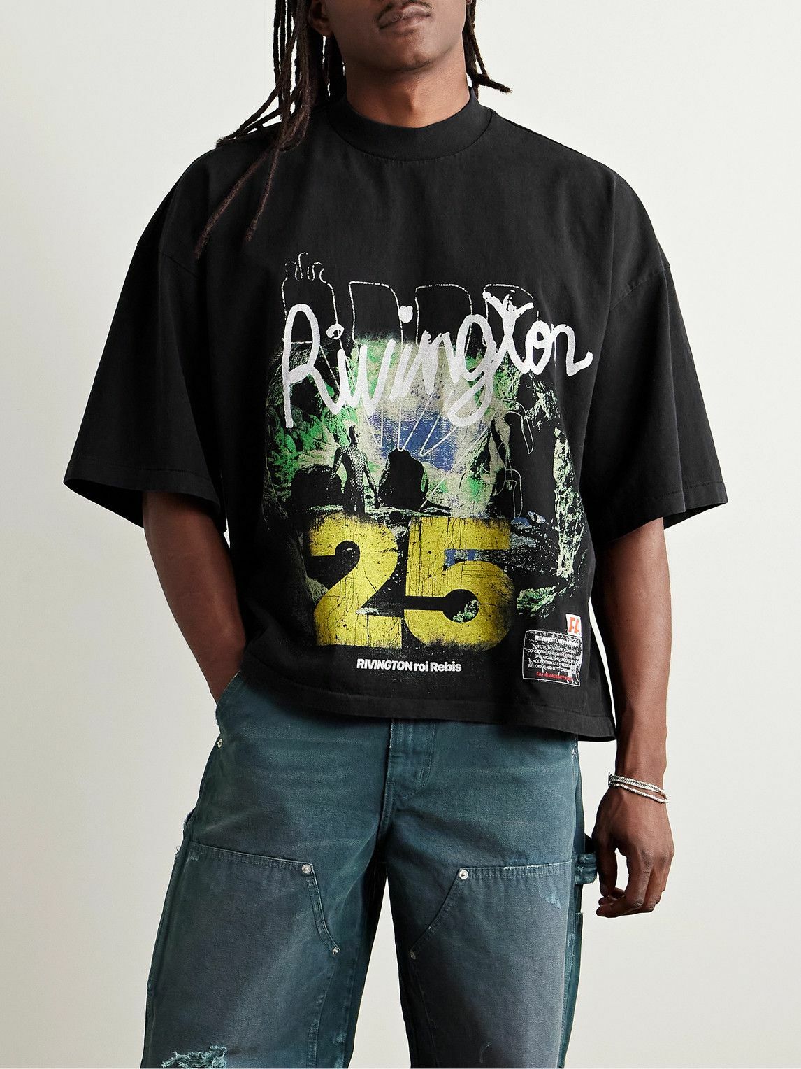 RRR123 - Inner Chamber Logo-Print Cotton-Jersey T-Shirt - Black