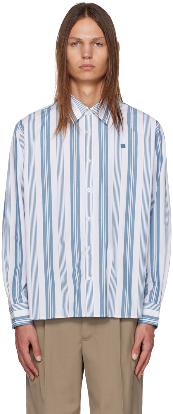 Acne Studios Blue & White Stripe Shirt Acne Studios