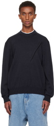 Y/Project Navy Pinched Logo Sweater