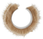 MM6 Maison Margiela Brown Faux Fur Cuff Bracelet