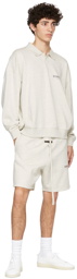 Essentials Grey Logo Long Sleeve Polo