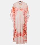 Versace Barocco Sea cotton and silk beach cover-up