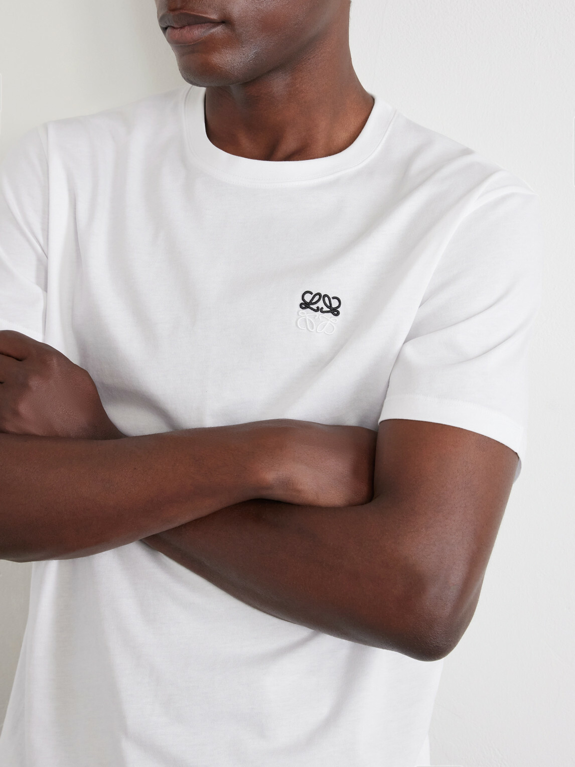 LOEWE - Anagram-Embroidered Cotton-Jersey T-Shirt - White