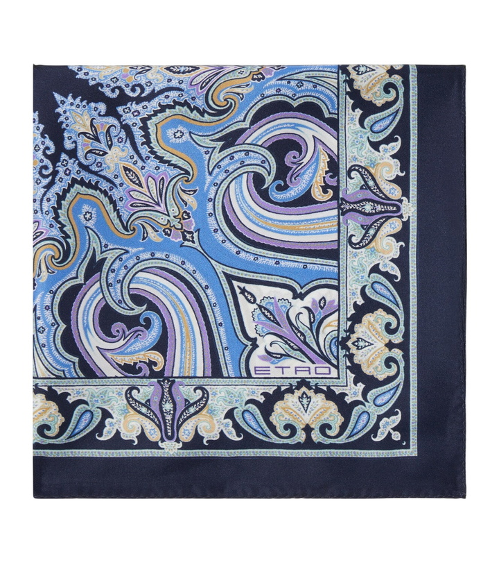 Photo: Etro Paisley printed silk pocket square
