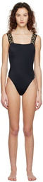 Versace Underwear Black Greca Border One-Piece