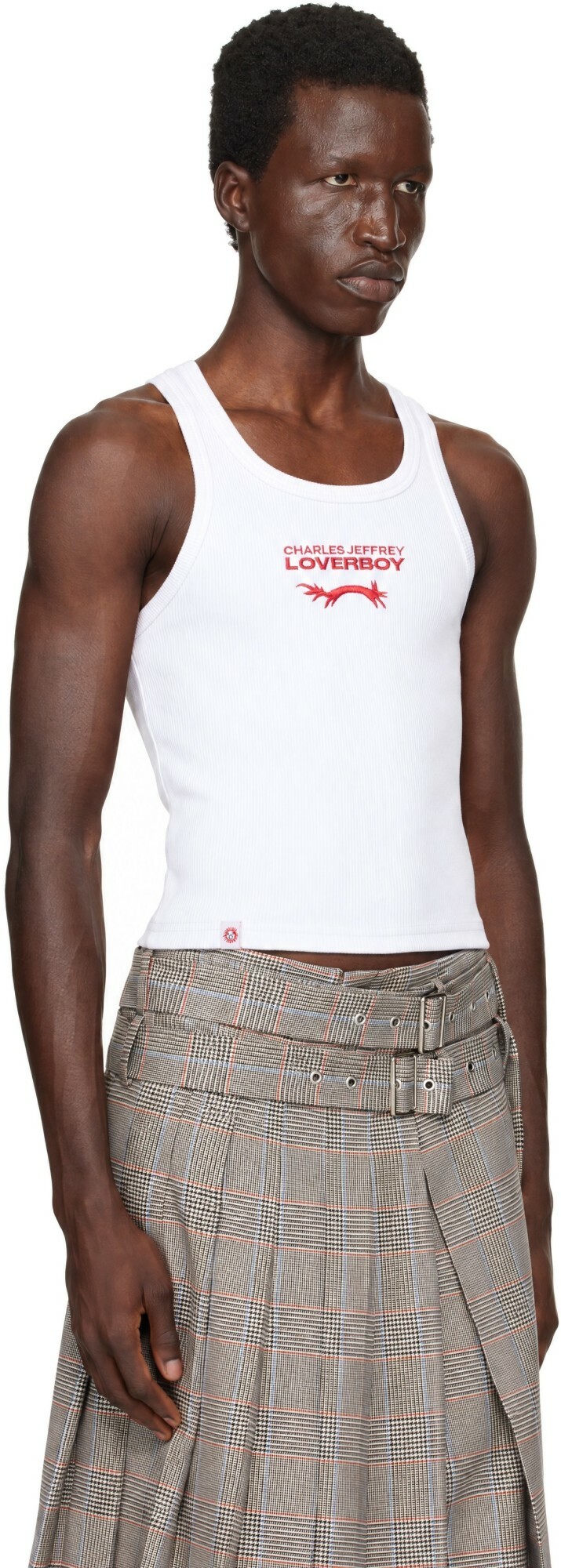 Charles Jeffrey LOVERBOY White Logo Tank Top