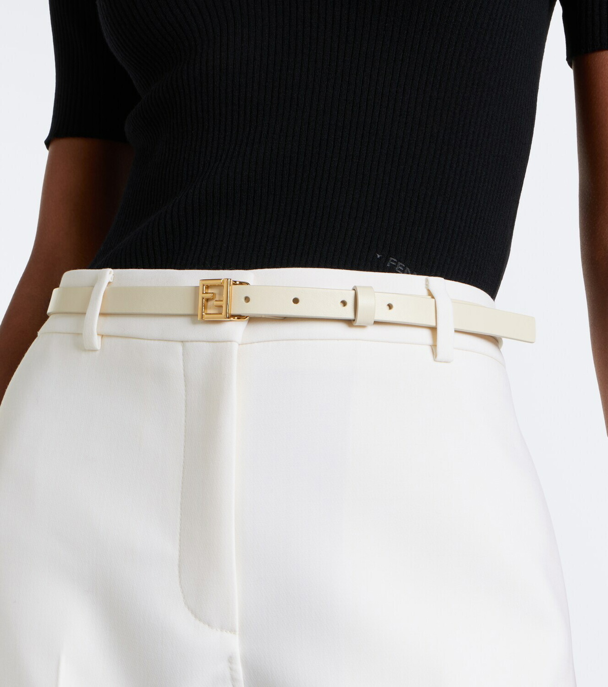 Fendi FF leather belt