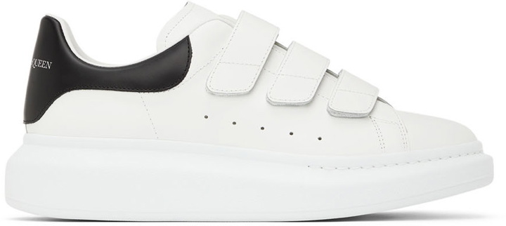 Photo: Alexander McQueen White & Black Oversized Triple Strap Sneakers