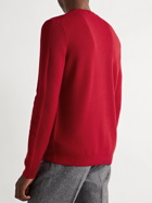 Incotex - Honeycomb-Knit Virgin Wool Sweater - Red