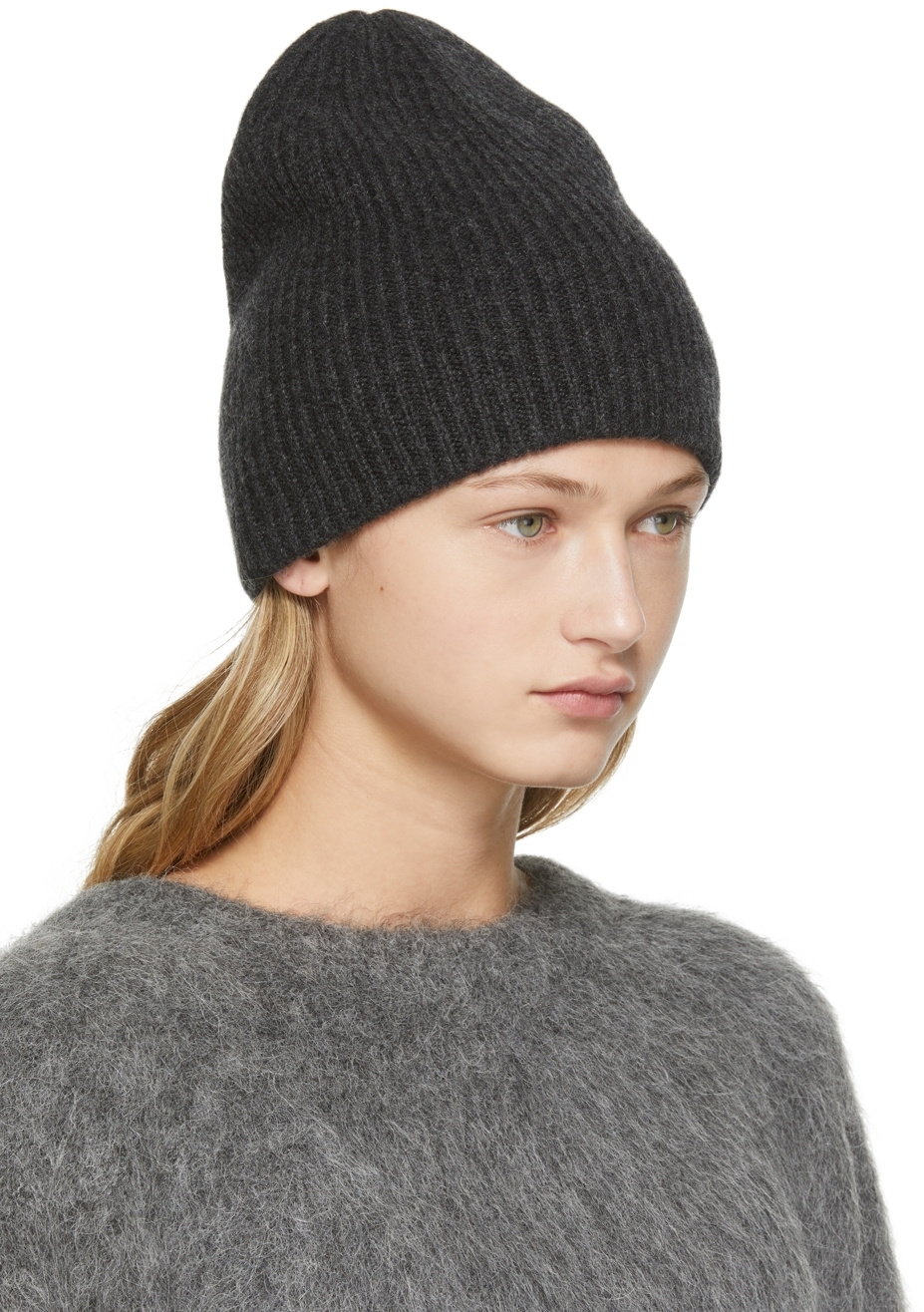 TOTEME Grey Rib Cashmere Beanie Toteme
