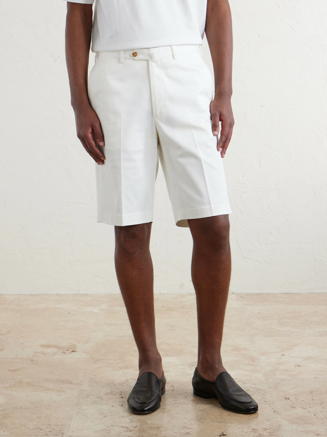 De Petrillo - Straight-Leg Cotton-Blend Twill Shorts - White