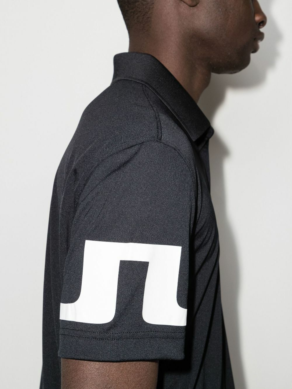 J.Lindeberg Black Heath Logo Golf Polo Shirt