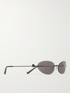 Balenciaga - Oval-Frame Metal Sunglasses