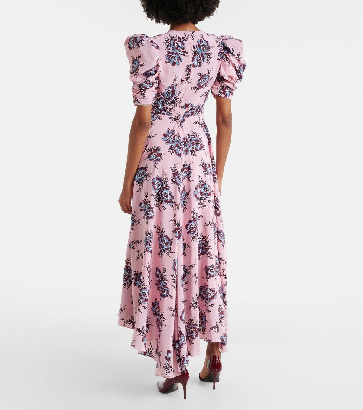 Rodarte Floral-appliqué silk gown