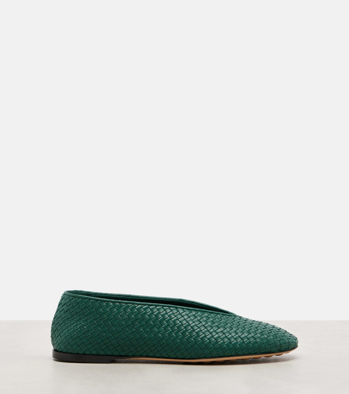 Bottega Veneta Rosa Intrecciato leather ballet flats