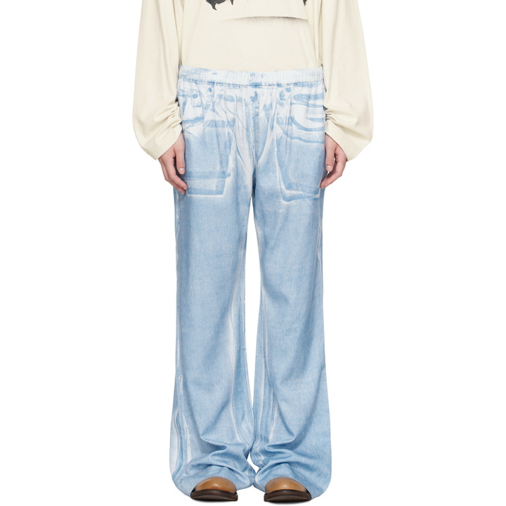 Photo: Acne Studios Blue Casual Printed Trousers