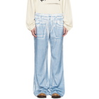 Acne Studios Blue Casual Printed Trousers