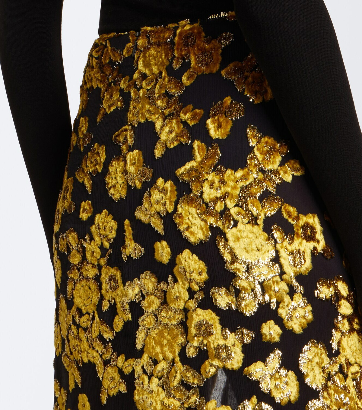 Balmain Embellished jacquard velvet maxi skirt