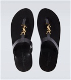 Saint Laurent Cassandre leather thong sandals