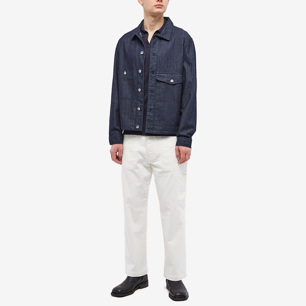 John Smedley Men's Noah Skipper Collar Polo Shirt in Navy John Smedley