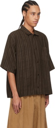 Aviva Jifei Xue Brown Short Sleeve Boxy Shirt