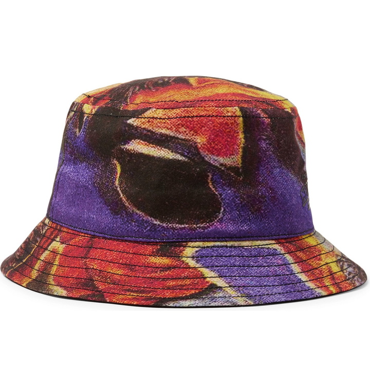 Photo: Acne Studios - Monster in My Pocket Printed Cotton-Twill Bucket Hat - Orange