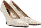 Stella McCartney Silver & Gold Elsa Woven Metallic Heels