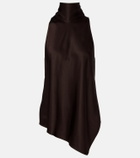 Brunello Cucinelli Asymmetric silk satin top