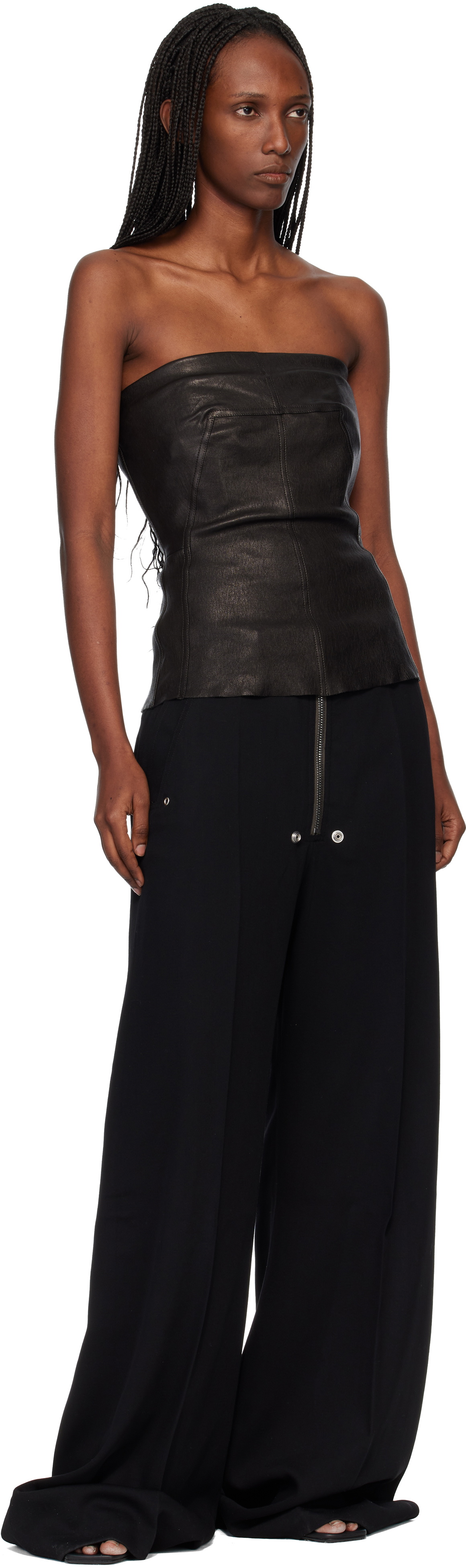 Rick Owens Black Tailored Wide Belas Trousers