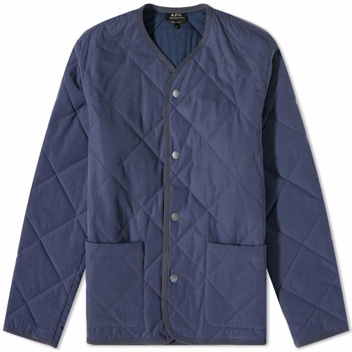 Photo: A.P.C. Men's Julien Quilted Jacket in Navy