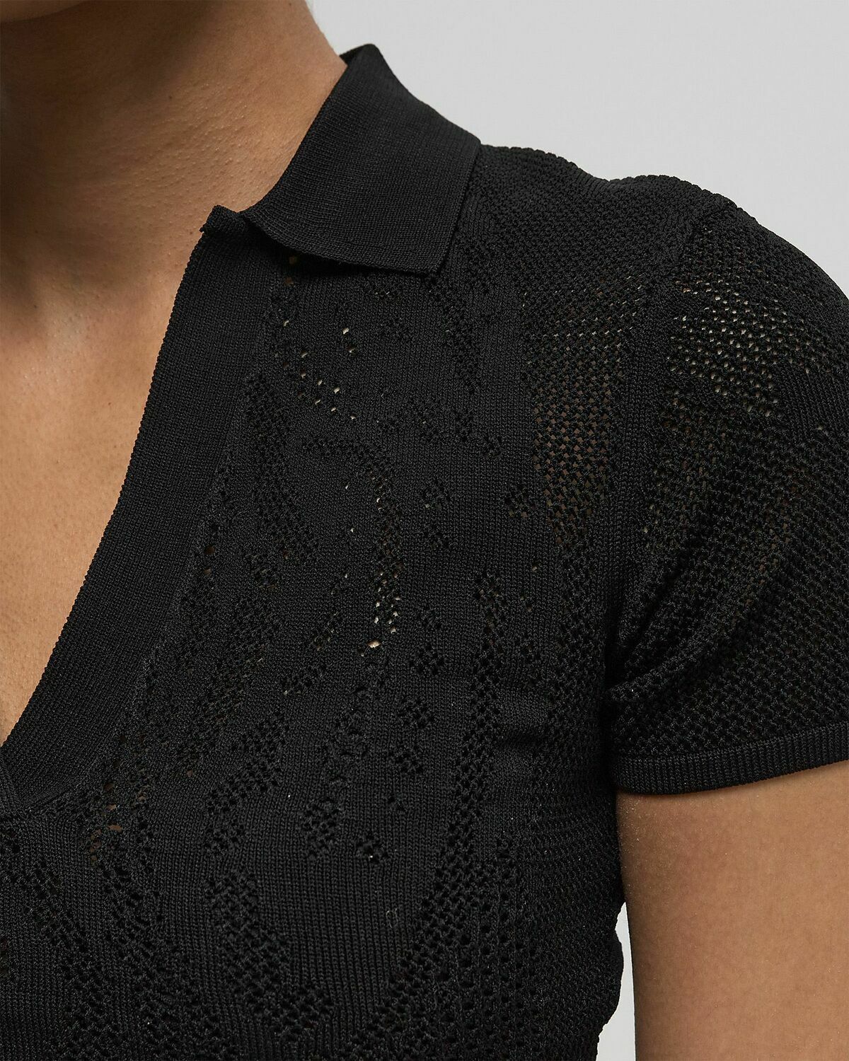 Daily Paper Braided polo Black Womens Top