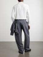 Sacai - Barrel-Leg Belted Woven Trousers - Gray