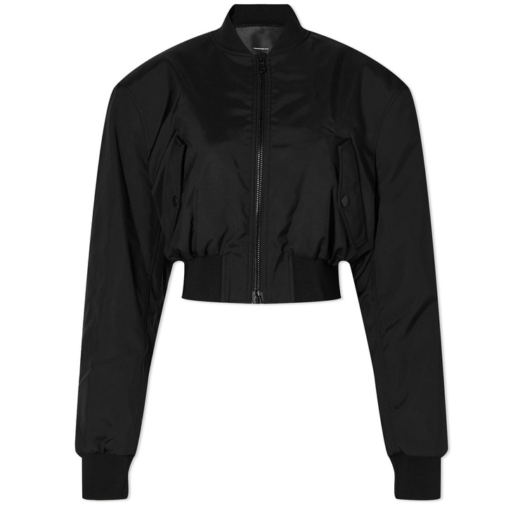 Photo: WARDROBE.NYC Women's Tailored Crop Bomber Jacket in Black