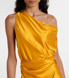 The Sei Draped silk satin wrap gown