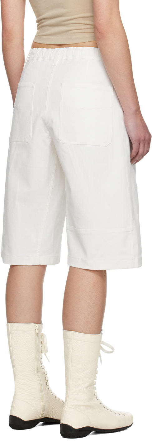 OPEN YY White Midi Denim Shorts