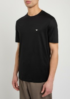 Emporio Armani Logo-embroidered Jersey T-shirt Black