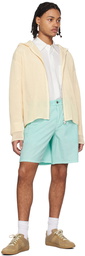 Solid Homme Blue Pleated Shorts