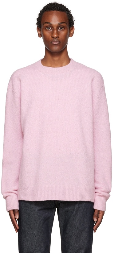 Photo: Dries Van Noten Pink Merino Wool Sweater