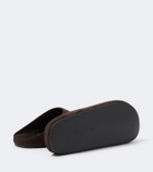 The Row Hudson suede mules