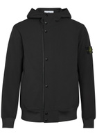 Stone Island Logo-appliquéd Water-resistant Hooded Soft Shell Jacket Black