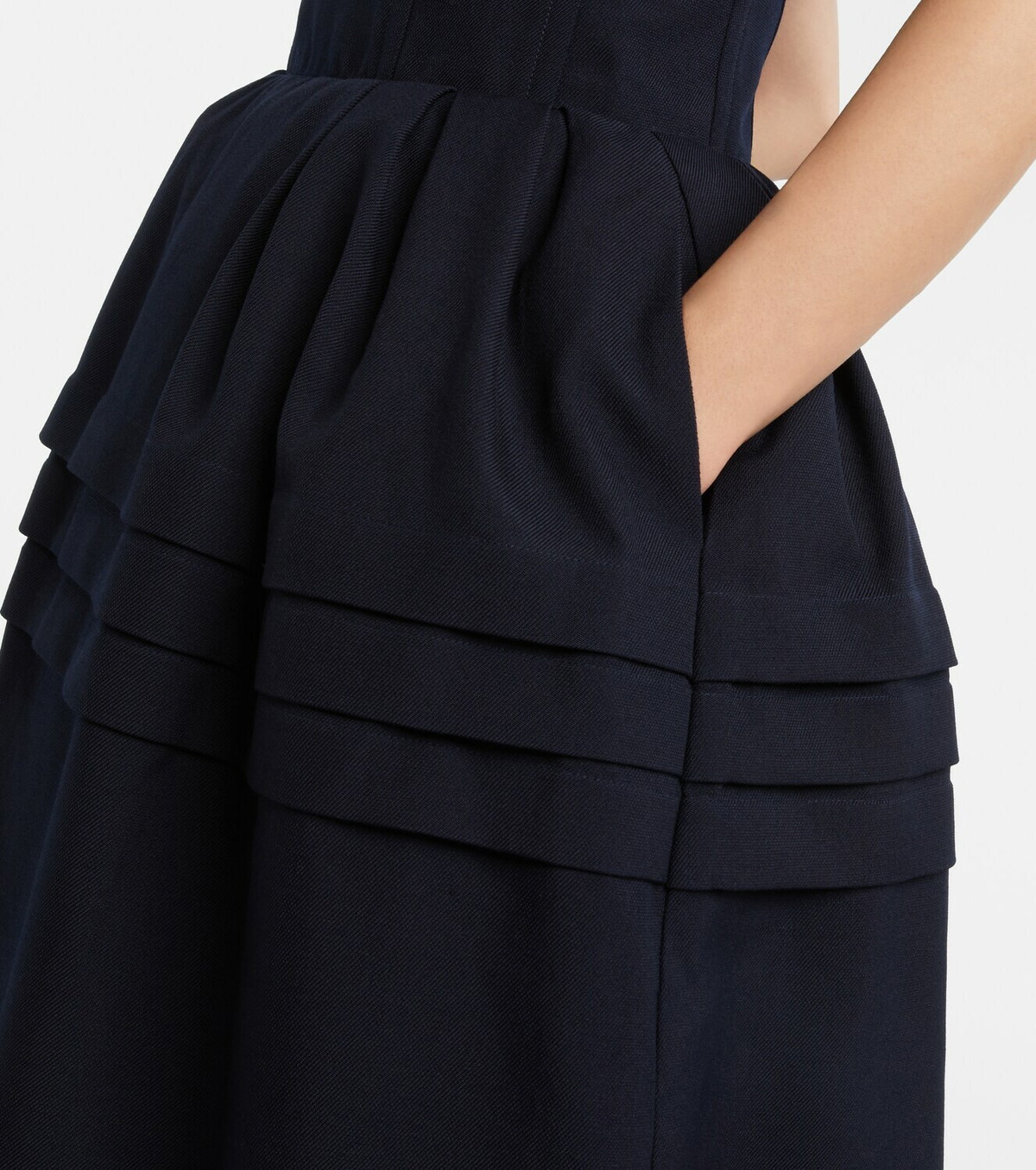 Shushu/Tong Bow-detail wool and silk midi dress