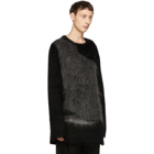 Yohji Yamamoto Black and Grey Mohair Crewneck Sweater