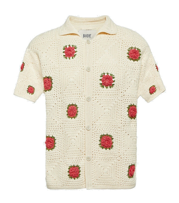 Photo: Bode Floral crochet cotton shirt