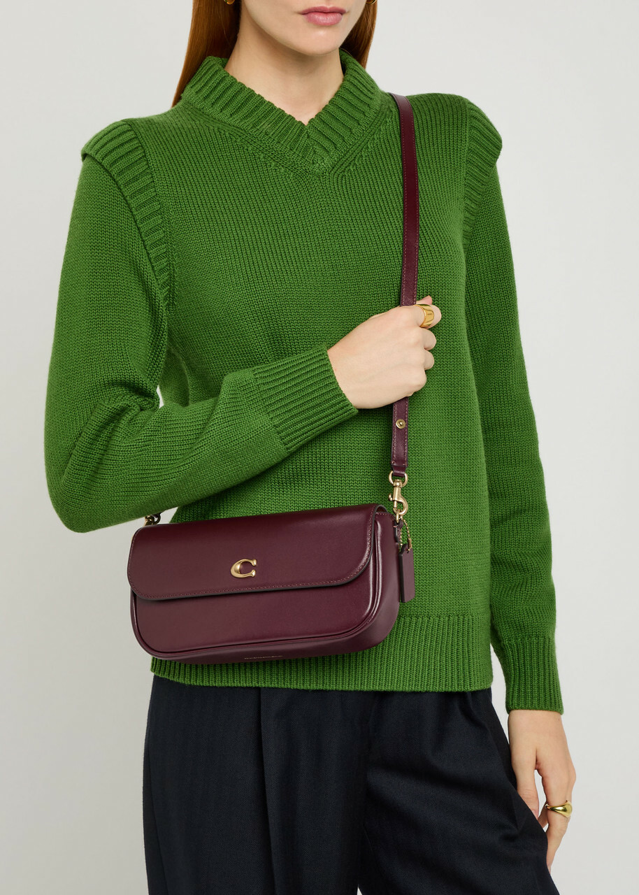 Coach Brook Leather Shoulder bag - Burgundy - One Size