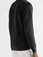 Peter Millar - Crown Mélange Stretch Cotton and Modal-Blend Half-Zip Sweatshirt - Black