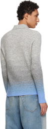 ERL Gray Thin Gradient Knit Polo